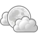 Barevná ikona předpověď počasí pro lehké obláčky v noci Vektor Klipart
