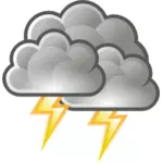 Color weather forecast icon for thunder vector clip art