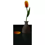 Tulip vazo vektör çizim içinde