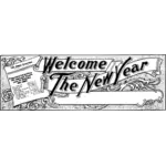 Bienvenue à l'image de vecteur de bannière de nouvel an