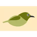 Graphics of white-eyes bird without legs