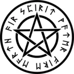 Wiccan bílý pentagram vektorové ilustrace