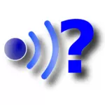 Wi-fi sembolün bir soru işareti ile çizim