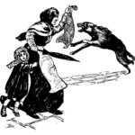 Wildhund Angriffe Vektorgrafik