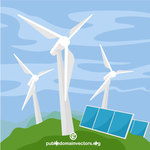 Wind turbines vector clip art | Public domain vectors