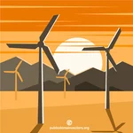砂漠の風力発電所