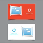 Business card template window view