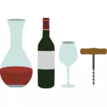 Wine decanter and corkscrew