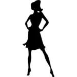 Silhouette vector image of glamorous woman