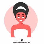 Woman applying a face mask