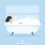Vrouw in badkuip
