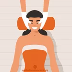 Woman gets face massage