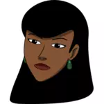 Vector miniaturi de cap de femeie negru acoperite cu fular