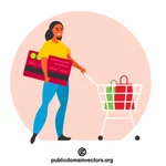 Woman holds credit card