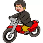 Mujer de la ilustración vectorial para motos