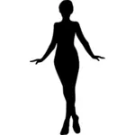 Silhouet vector illustraties van elegante vrouw