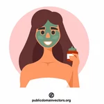 Woman with the beauty mask on her face