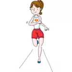 走っている女性のシルエット ベクトル画像