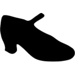 Silhouet vectorillustratie van vrouw schoen