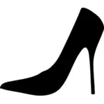 Silhuett vektorgrafik av kvinnans sko