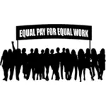 Eşit iş logo vektör küçük resim için eşit ücret