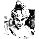 Векторный рисунок из счастливый женский портрет