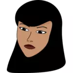 Vector illustration of woman with covered head