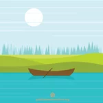 Piccola barca su un fiume