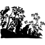 Woodland creatures silhouette