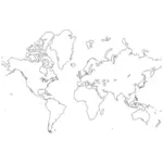 مخطط خريطة العالم السياسي الرسومات المتجهة