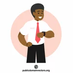 Worker looking at his watch