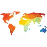 خريطة ملونة للعالم