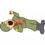 Image vectorielle soldat blessé