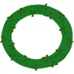 Evergreen wreath with berries vector image