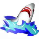 Requin plongée hors de dessin vectoriel de mer