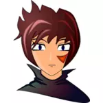 Gambar vektor kepala karakter anak laki-laki anime