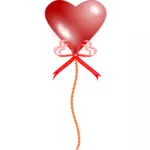 Grafika wektorowa z balonem w kształcie serca czerwone