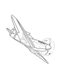 Vector Illustrasjon av gamle stil hæren fly