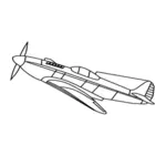 Vector graphics of ww2 fighter plane for coloring book