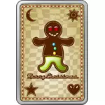 Vector image of happy cookie Christmas card
