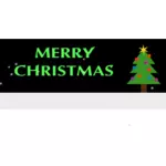 快乐圣诞旗帜与圣诞树矢量剪贴画
