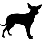 Desenho vetorial de silhueta cão