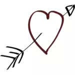 Heart and arrow vector graphics