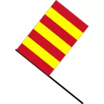 Yellow and red striped flag vector clip art