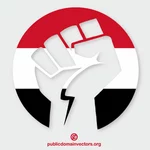Yaman bendera mengepalkan kepalan tangan