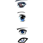 Left manga eye vector image | Public domain vectors