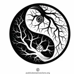 Symbole de Yin Yang arbre