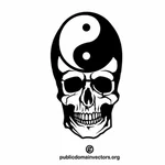 Crâne avec le symbole du Yin et du Yang