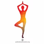 Silhouette de pratique de yoga