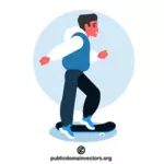 젊은 남자 스케이트 보드